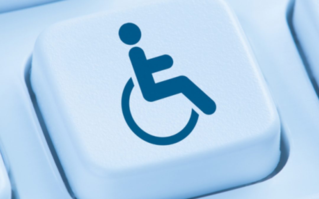 A wheelchair icon on a keyboard